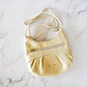 Stone Mountain cream leather cross body purse